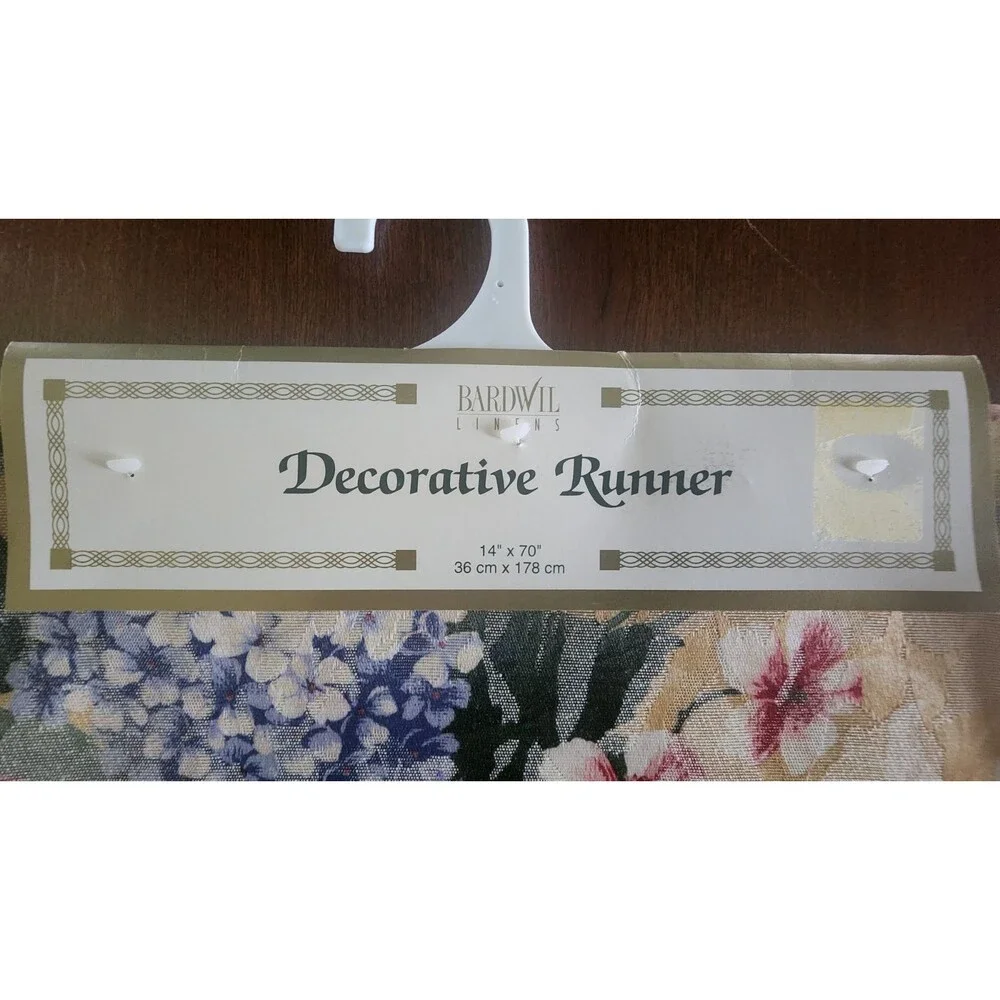 Bardwil Linens Floral Jacquard Yellow Fringe 14